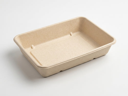 28 oz Compostable Meal Prep Containers — 9" x 6" Bagasse Tray