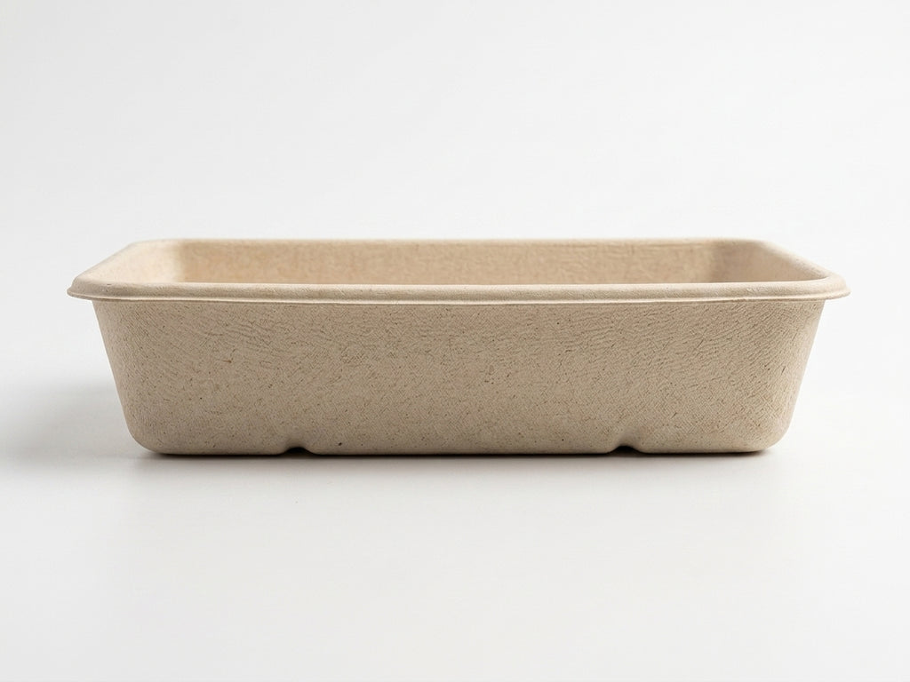 28 oz Compostable Meal Prep Containers — 9" x 6" Bagasse Tray