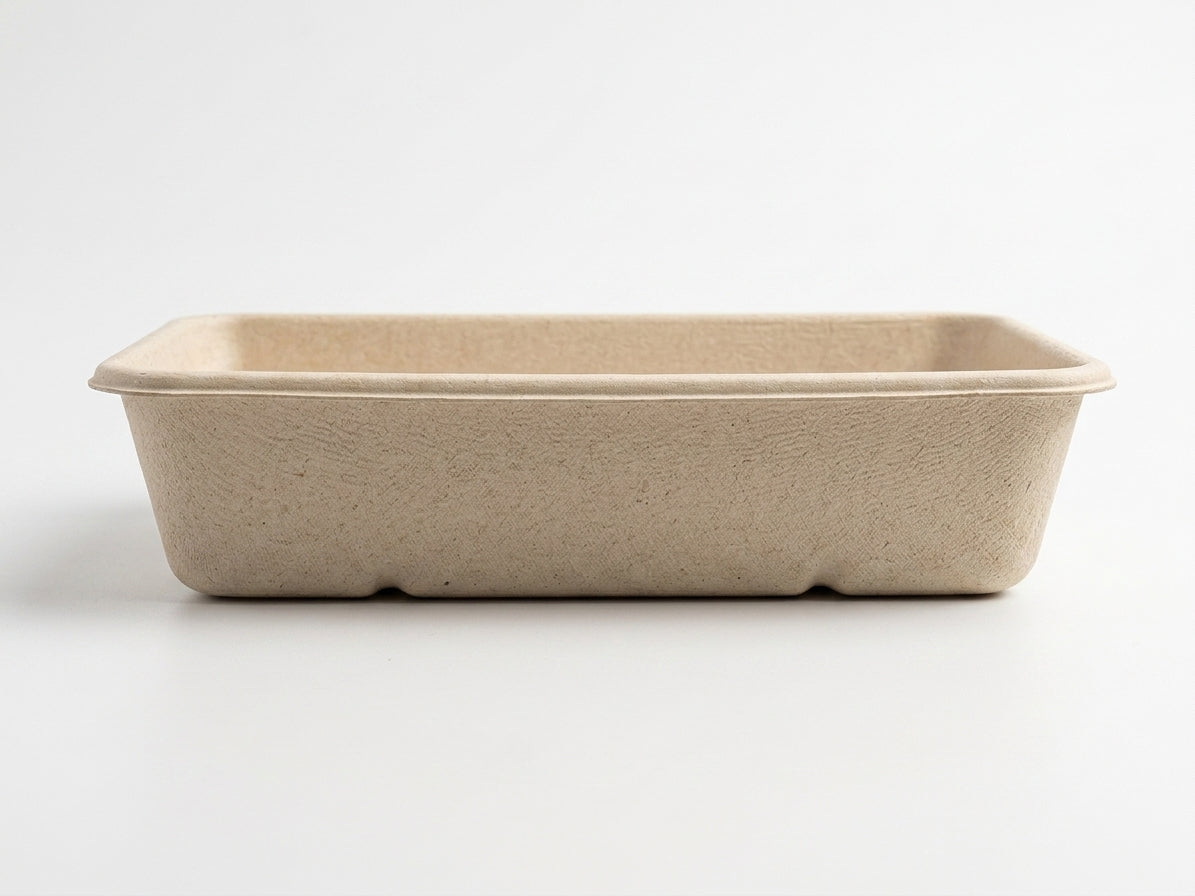 28 oz Compostable Meal Prep Containers — 9" x 6" Bagasse Tray