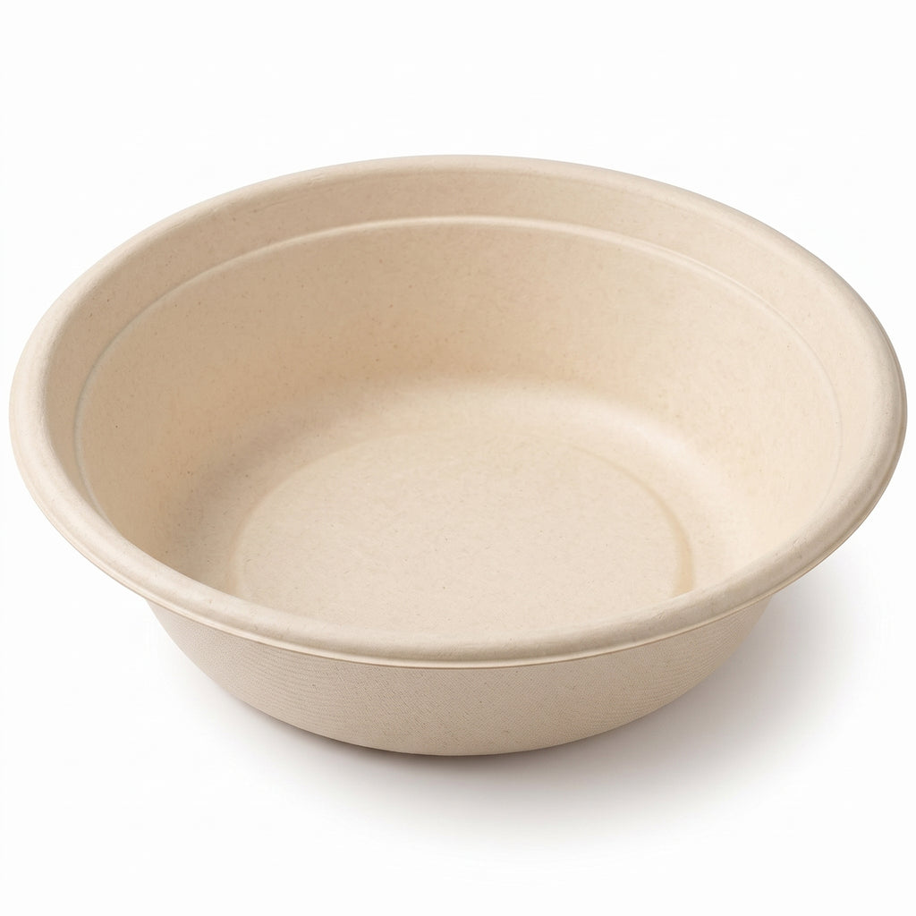 32 oz Compostable Bowls — Sugarcane Bagasse Salad Bowls