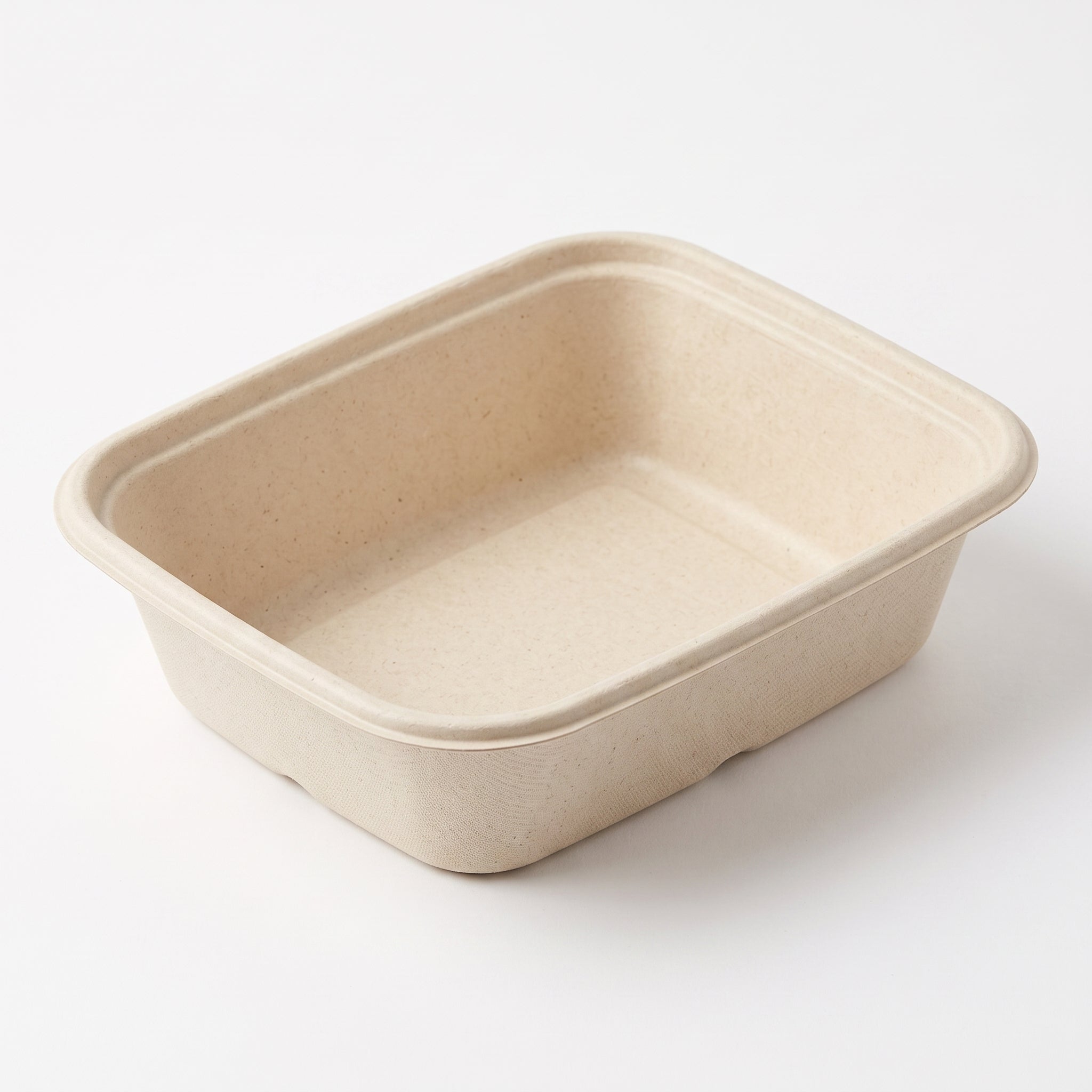 8" x 6" Compostable Food Box — Deep Bagasse Food Tray
