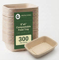 8" x 6" Compostable Food Box — Deep Bagasse Food Tray