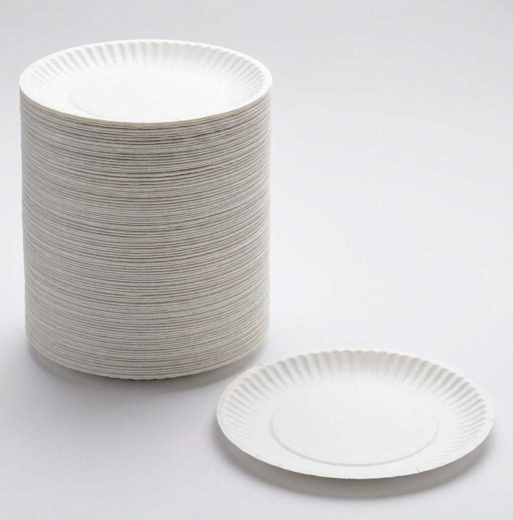 9" Compostable Plates — Heavy Duty Bagasse, Bulk 400 Pack