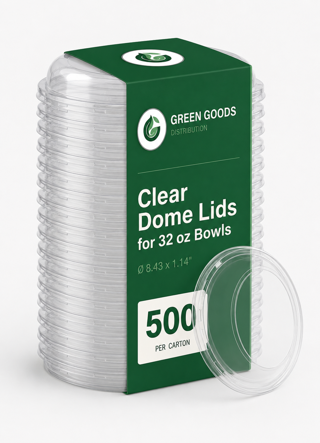 Clear Dome Lids for 32 oz Bowls — Recyclable PET, Bulk