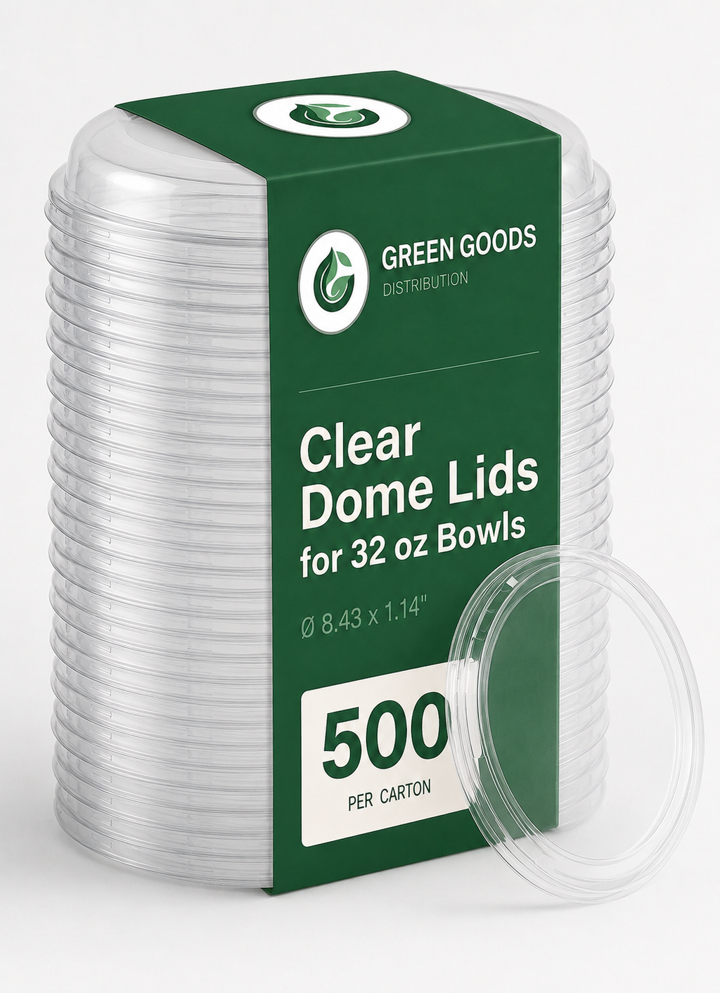 Clear Flat Lids for 32 oz Bowls — Stackable Recyclable PET