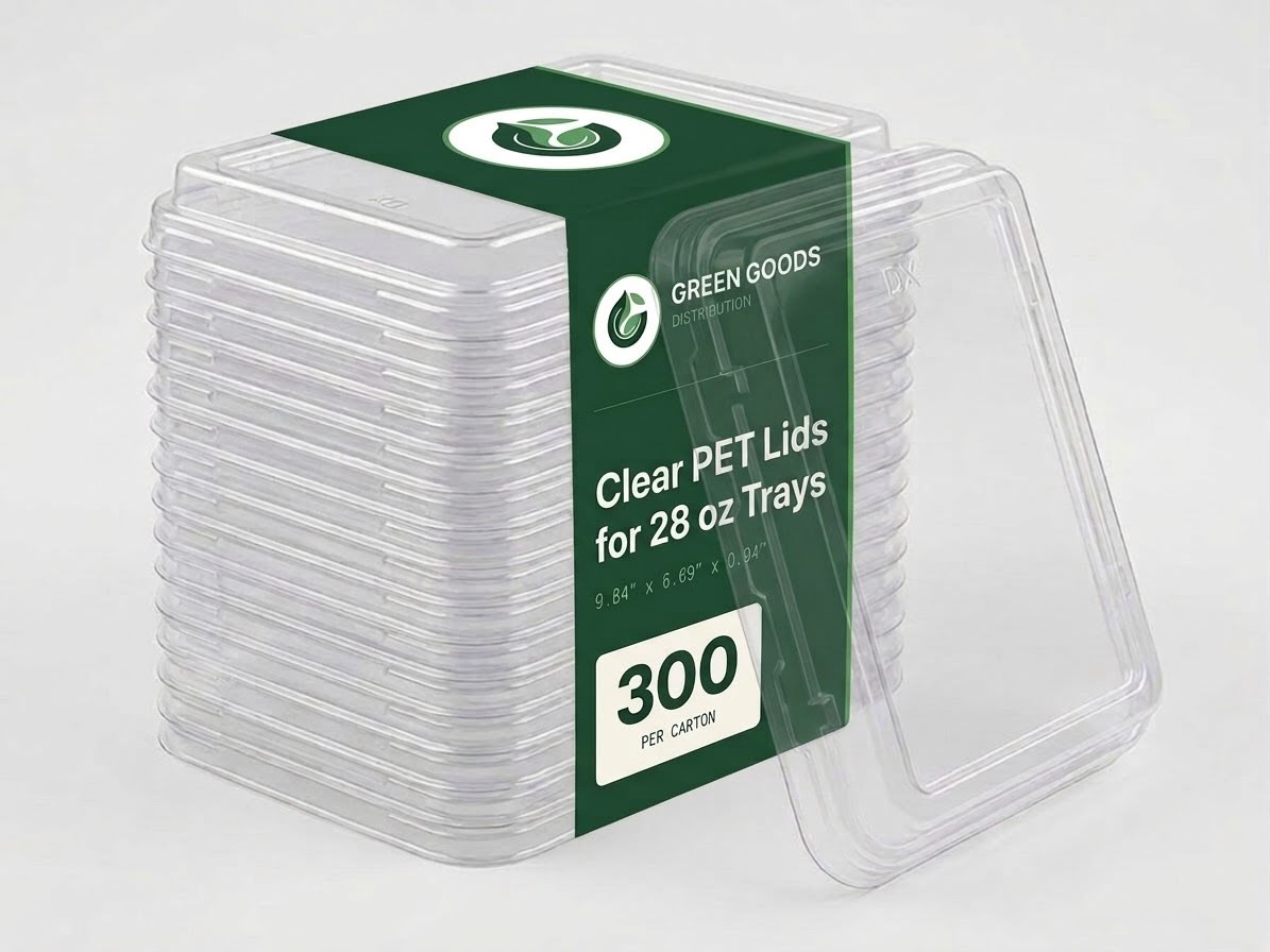 Clear Lids for 28 oz Meal Prep Trays — Recyclable PET, Bulk