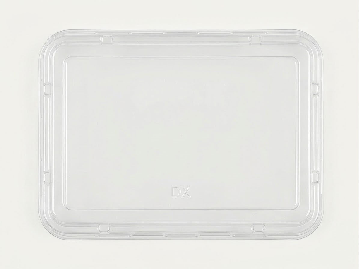 Clear Lids for 28 oz Meal Prep Trays — Recyclable PET, Bulk