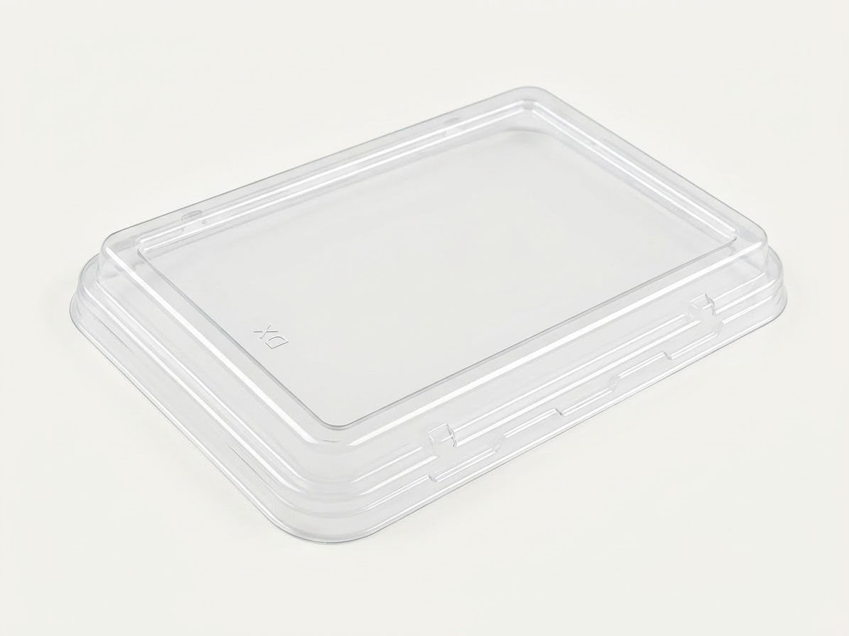 Clear Lids for 28 oz Meal Prep Trays — Recyclable PET, Bulk