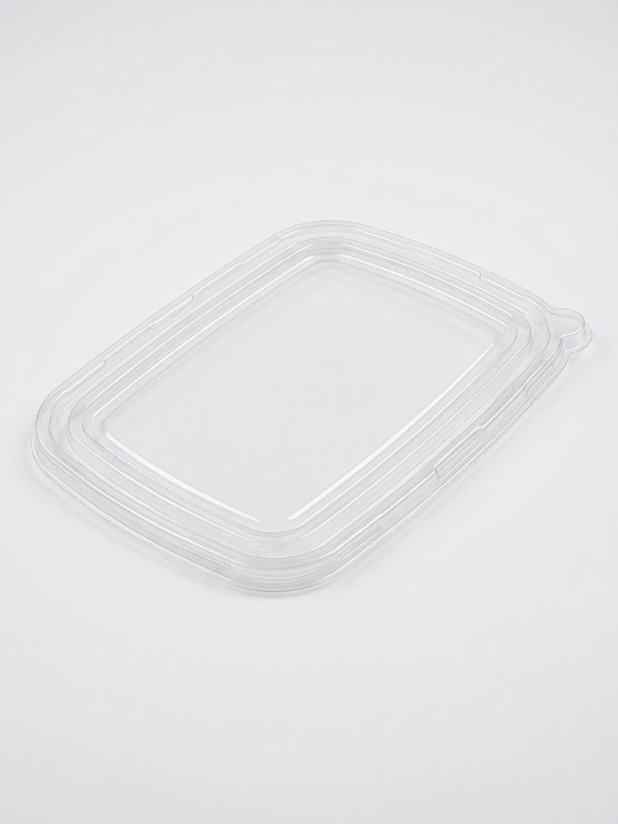 Clear PET Lids for 8x6 Food Boxes | Flat Stackable Bulk