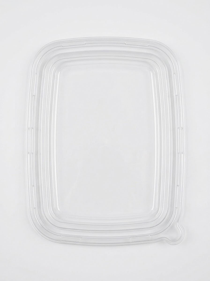 Clear PET Lids for 8x6 Food Boxes | Flat Stackable Bulk