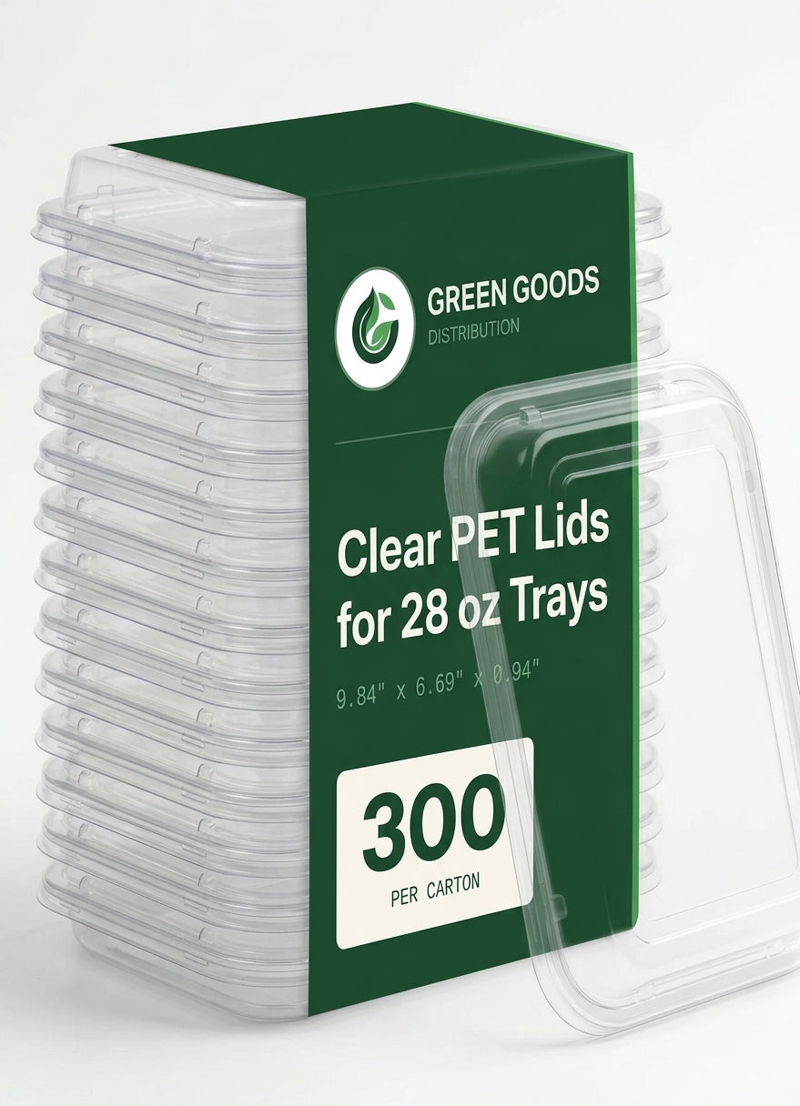 Clear Lids for 28 oz Meal Prep Trays — Recyclable PET, Bulk