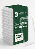 Clear Lids for 28 oz Meal Prep Trays — Recyclable PET, Bulk