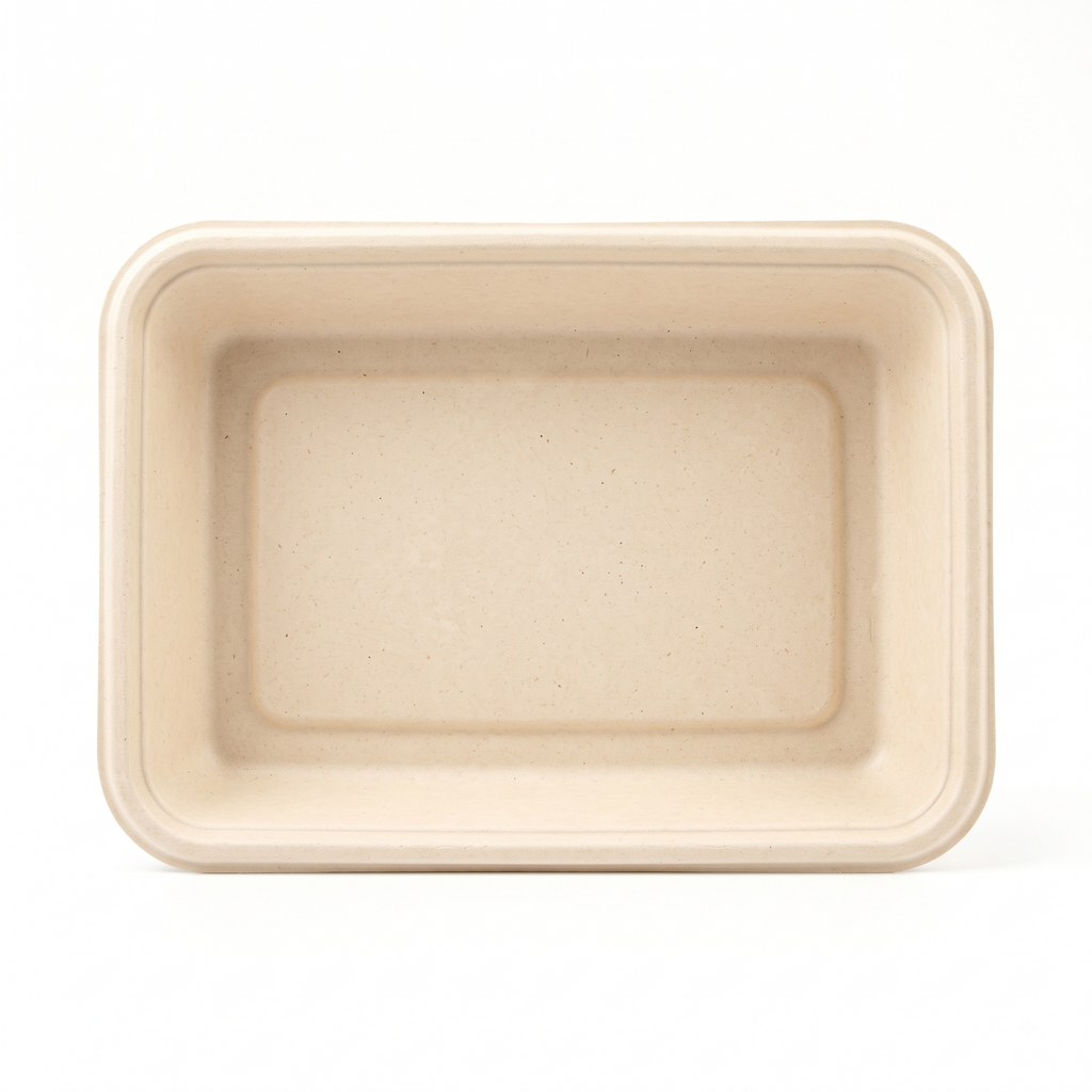28 oz Compostable Meal Prep Containers — 9" x 6" Bagasse Tray