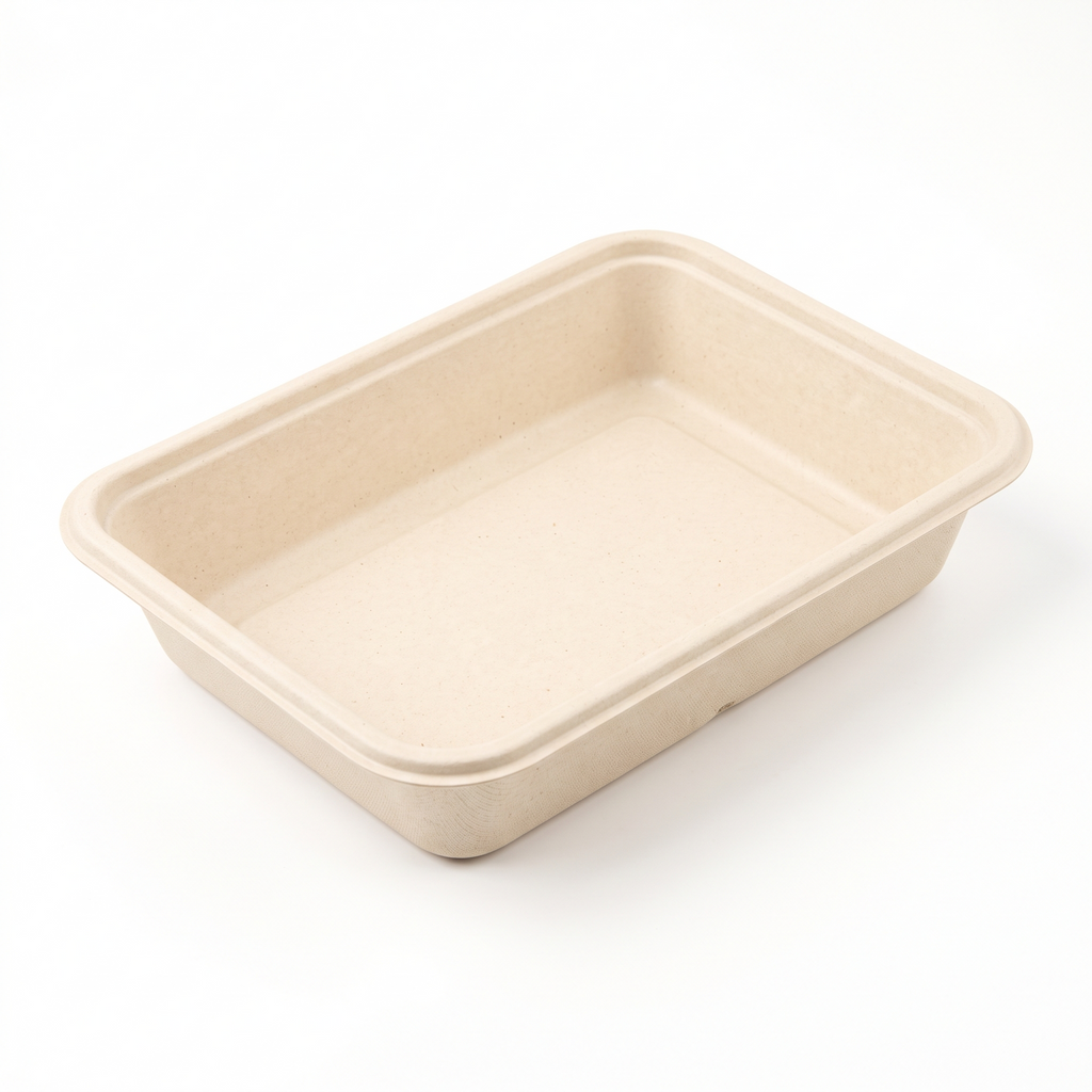 28 oz Compostable Meal Prep Containers — 9" x 6" Bagasse Tray