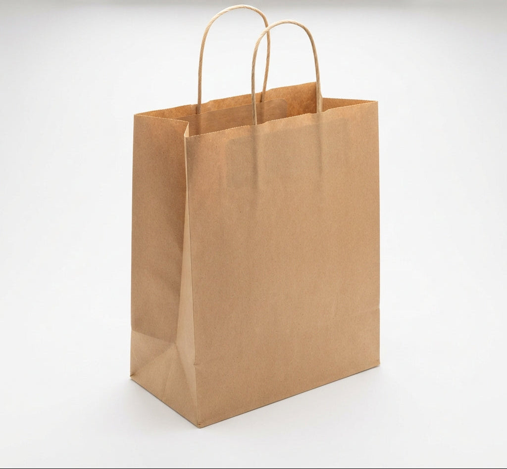 Paper Bags with Handles — 10x5x13 Takeout Bags, Bulk