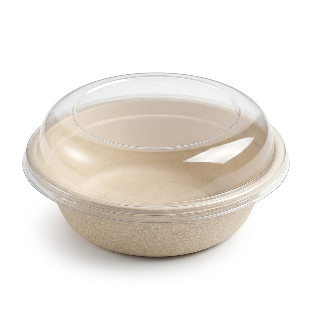 Clear Dome Lids for 32 oz Bowls — Recyclable PET, Bulk