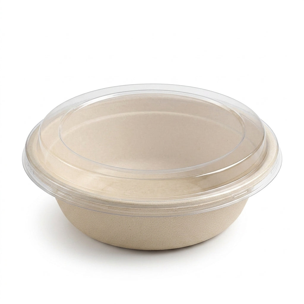 Clear Flat Lids for 32 oz Bowls — Stackable Recyclable PET