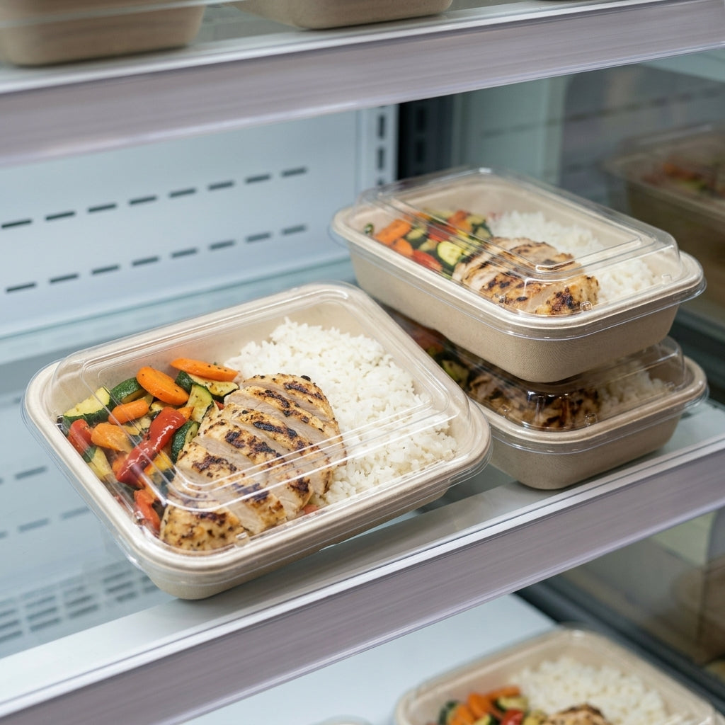Clear Lids for 28 oz Meal Prep Trays — Recyclable PET, Bulk